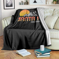Retro Santa Fe New Mexico Mountain Southwest Throw Blanket