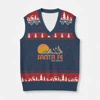 Retro Santa Fe New Mexico Mountain Southwest V-Neck Knit Sweater Vest