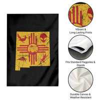 New Mexico State Map Zia Symbol Famous Icons Garden Flag