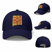 New Mexico State Map Zia Symbol Famous Icons Baseball Cap