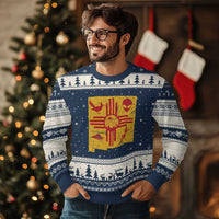 New Mexico State Map Zia Symbol Famous Icons Ugly Christmas Sweater
