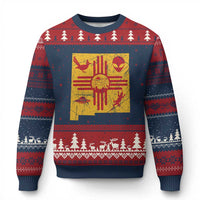 New Mexico State Map Zia Symbol Famous Icons Ugly Christmas Sweater