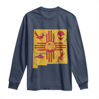 New Mexico State Map Zia Symbol Famous Icons Long Sleeve Shirt