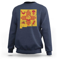 New Mexico State Map Zia Symbol Famous Icons Sweatshirt