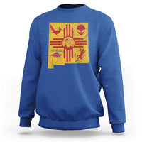New Mexico State Map Zia Symbol Famous Icons Sweatshirt