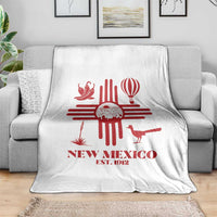 New Mexico Flag Zia Sun Souvenir Throw Blanket New Mexico Zia Chiles Balloon Roadrunner Yucca