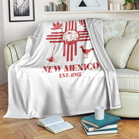 New Mexico Flag Zia Sun Souvenir Throw Blanket New Mexico Zia Chiles Balloon Roadrunner Yucca