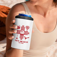 New Mexico Flag Zia Sun Souvenir 4 in 1 Can Cooler Tumbler New Mexico Zia Chiles Balloon Roadrunner Yucca