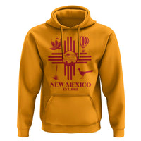 New Mexico Flag Zia Sun Souvenir Hoodie New Mexico Zia Chiles Balloon Roadrunner Yucca