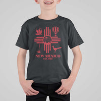 New Mexico Flag Zia Sun Souvenir T Shirt For Kid New Mexico Zia Chiles Balloon Roadrunner Yucca