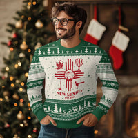 New Mexico Flag Zia Sun Souvenir Ugly Christmas Sweater New Mexico Zia Chiles Balloon Roadrunner Yucca