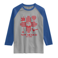 New Mexico Flag Zia Sun Souvenir Raglan Shirt New Mexico Zia Chiles Balloon Roadrunner Yucca