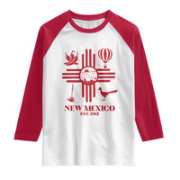 New Mexico Flag Zia Sun Souvenir Raglan Shirt New Mexico Zia Chiles Balloon Roadrunner Yucca