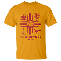 New Mexico Flag Zia Sun Souvenir T Shirt New Mexico Zia Chiles Balloon Roadrunner Yucca