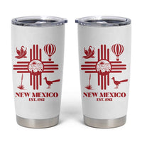 New Mexico Flag Zia Sun Souvenir Tumbler Cup New Mexico Zia Chiles Balloon Roadrunner Yucca
