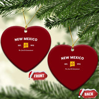 New Mexico Flag Map Zia Sun Souvenir Ceramic Ornament