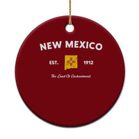 New Mexico Flag Map Zia Sun Souvenir Ceramic Ornament
