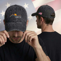 Retro Santa Fe New Mexico Washed Cotton Baseball Cap