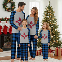 Zia Heart Symbol New Mexico Flag Shirt New Mexican Pride Plaid Pajama Set