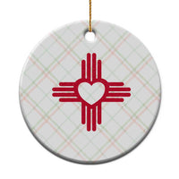 Zia Heart Symbol New Mexico Flag Shirt New Mexican Pride Ceramic Ornament