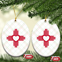 Zia Heart Symbol New Mexico Flag Shirt New Mexican Pride Ceramic Ornament