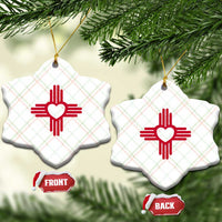 Zia Heart Symbol New Mexico Flag Shirt New Mexican Pride Ceramic Ornament
