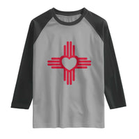 Zia Heart Symbol New Mexico Flag Shirt New Mexican Pride Raglan Shirt