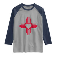 Zia Heart Symbol New Mexico Flag Shirt New Mexican Pride Raglan Shirt
