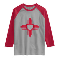 Zia Heart Symbol New Mexico Flag Shirt New Mexican Pride Raglan Shirt