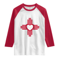 Zia Heart Symbol New Mexico Flag Shirt New Mexican Pride Raglan Shirt