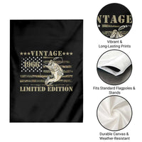 60th Birthday Fishing Vintage 1966 Limited Edition Garden Flag Bass Fishing Camouflage American Flag Fisherman Gift