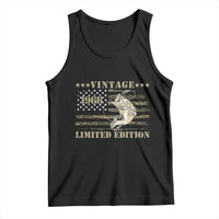 60th Birthday Fishing Vintage 1966 Limited Edition Tank Top Bass Fishing Camouflage American Flag Fisherman Gift