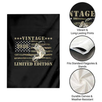 80th Birthday Fishing Vintage 1946 Limited Edition Garden Flag Bass Fishing Camouflage American Flag Fisherman Gift