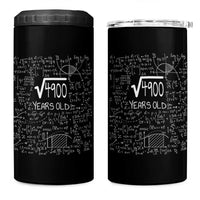 70th Birthday Math 4 in 1 Can Cooler Tumbler Square Root of 4900 Funny Math Nerd 70 Year Old Gift