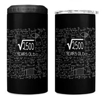 50th Birthday Math 4 in 1 Can Cooler Tumbler Square Root of 2500 Funny Math Nerd 50 Year Old Gift