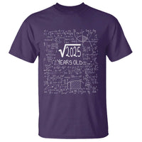 45th Birthday Math T Shirt Square Root of 2025 Funny Math Nerd 45 Year Old Gift