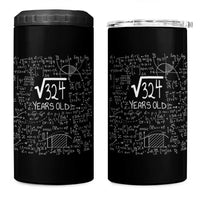 18th Birthday Math 4 in 1 Can Cooler Tumbler Square Root of 324 Funny Math Nerd 18 Year Old Gift