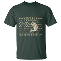 65th Birthday Fishing Vintage 1961 Limited Edition T Shirt Bass Fishing Camouflage American Flag Fisherman Gift