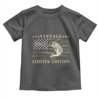 65th Birthday Fishing Vintage 1961 Limited Edition Toddler T Shirt Bass Fishing Camouflage American Flag Fisherman Gift
