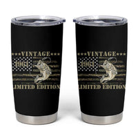 65th Birthday Fishing Vintage 1961 Limited Edition Tumbler Cup Bass Fishing Camouflage American Flag Fisherman Gift