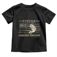 55th Birthday Fishing Vintage 1971 Limited Edition Toddler T Shirt Bass Fishing Camouflage American Flag Fisherman Gift