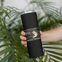 50th Birthday Fishing Vintage 1976 Limited Edition Skinny Tumbler Bass Fishing Camouflage American Flag Fisherman Gift