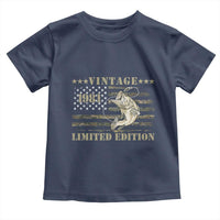 45th Birthday Fishing Vintage 1981 Limited Edition Toddler T Shirt Bass Fishing Camouflage American Flag Fisherman Gift