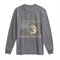 40th Birthday Fishing Vintage 1986 Limited Edition Long Sleeve Shirt Bass Fishing Camouflage American Flag Fisherman Gift