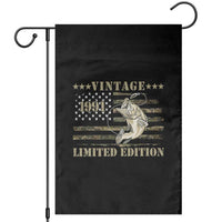 35th Birthday Fishing Vintage 1991 Limited Edition Garden Flag Bass Fishing Camouflage American Flag Fisherman Gift
