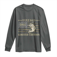 35th Birthday Fishing Vintage 1991 Limited Edition Long Sleeve Shirt Bass Fishing Camouflage American Flag Fisherman Gift