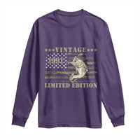 35th Birthday Fishing Vintage 1991 Limited Edition Long Sleeve Shirt Bass Fishing Camouflage American Flag Fisherman Gift