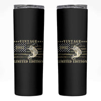 35th Birthday Fishing Vintage 1991 Limited Edition Skinny Tumbler Bass Fishing Camouflage American Flag Fisherman Gift