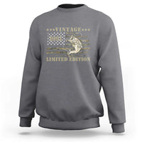 35th Birthday Fishing Vintage 1991 Limited Edition Sweatshirt Bass Fishing Camouflage American Flag Fisherman Gift