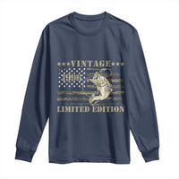 30th Birthday Fishing Vintage 1996 Limited Edition Long Sleeve Shirt Bass Fishing Camouflage American Flag Fisherman Gift